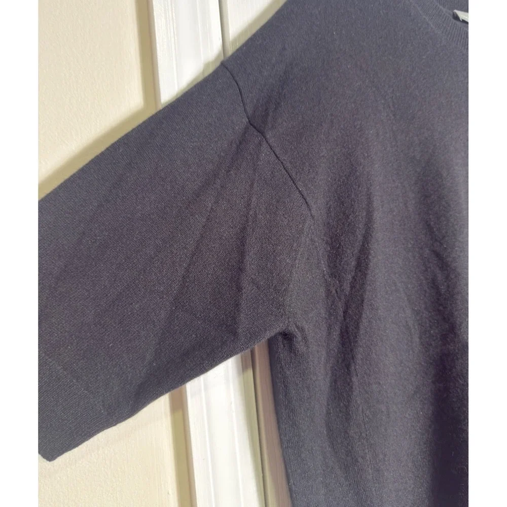 Vince 100% Cashmere Slouch Tunic Sweater Black Medium Elbow Sleeve - Picture 4 of 8